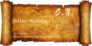 Odler Nikola névjegykártya